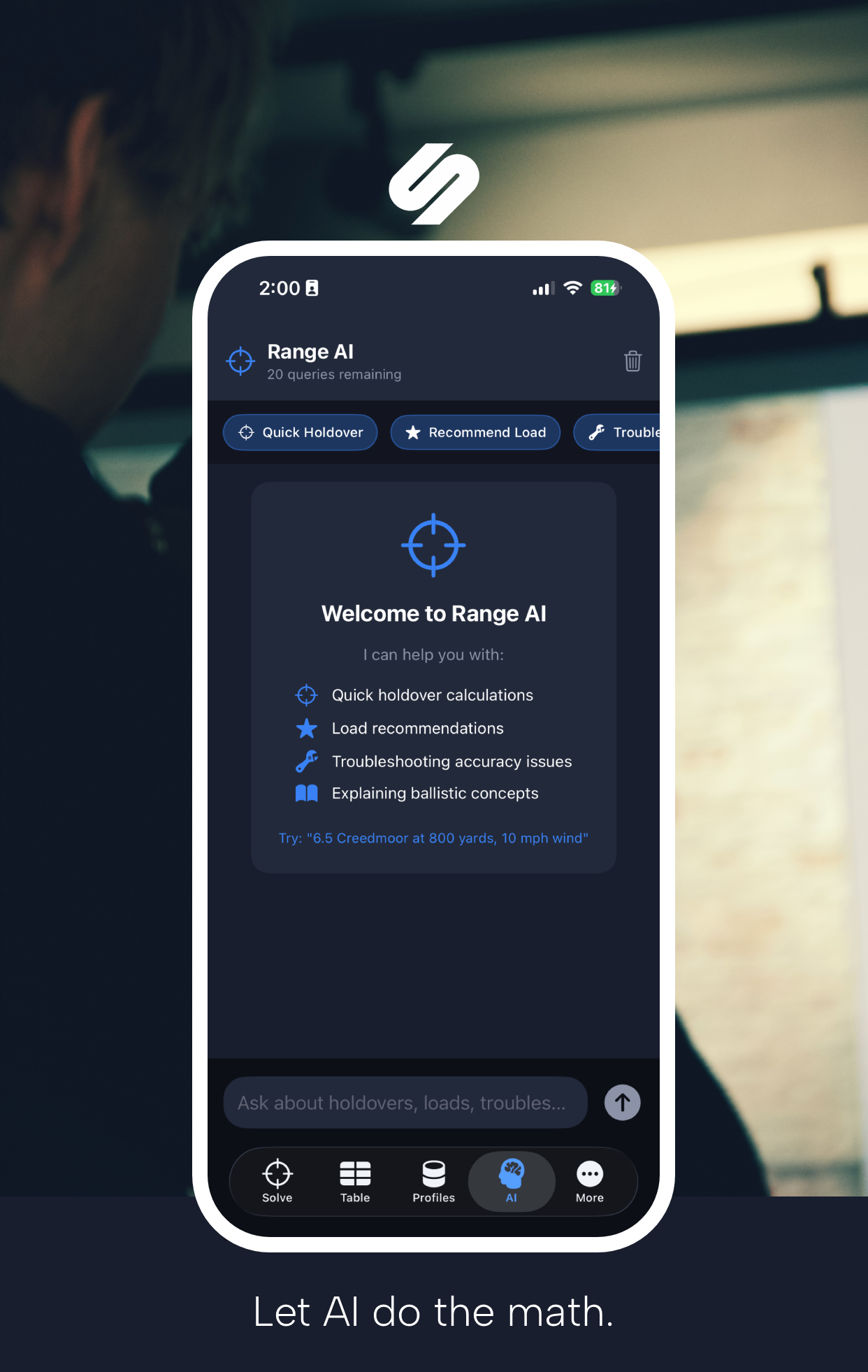Strelok Pro Range Assistant welcome screen